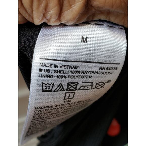 Old Navy Sheath Dress Women's Size Medium Black Floral Slit Sleeve Round Neck - Picture 6 of 14